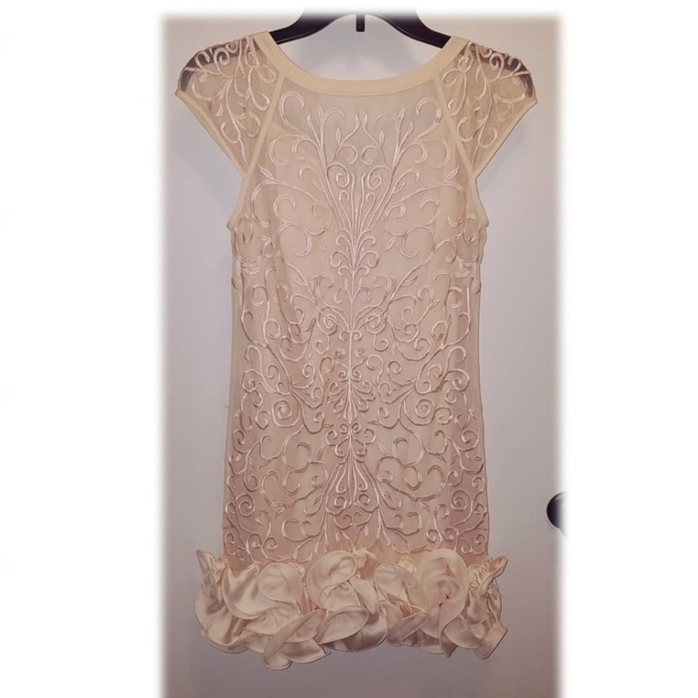 Jessica Simpson, Sheer, Ruffle-hemmed Dress